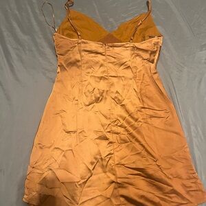 Altar'd State Satin Chemise in Warm Tan